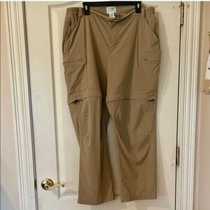 L.L. Bean Tan Petite XL Technical Convertible Zip Pants